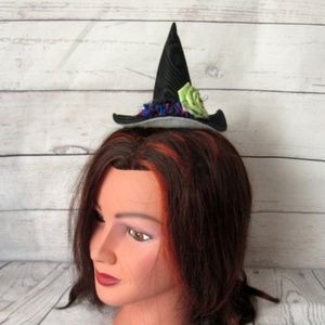 Black purple green Mini Witch Hat Handmade NWOT